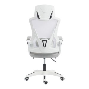 Office chair with footrest Meton white - mesh gray 48X60X118-128CM