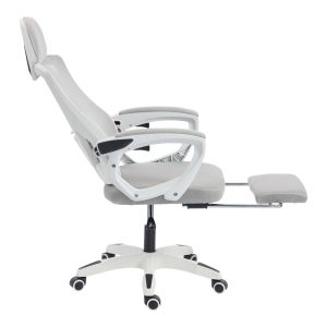 Office chair with footrest Meton white - mesh gray 48X60X118-128CM