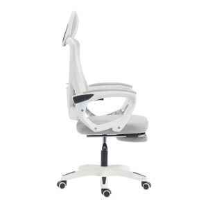 Office chair with footrest Meton white - mesh gray 48X60X118-128CM