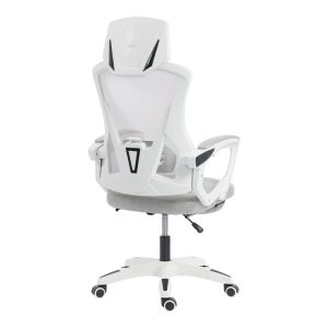 Office chair with footrest Meton white - mesh gray 48X60X118-128CM