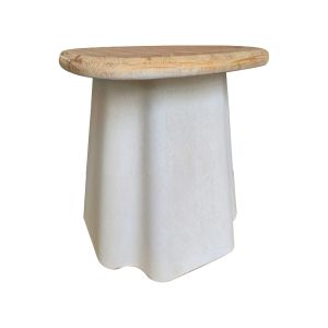 Помощна маса Loberta от ела - Mdf в естествен екрю цвят D47.5X50СМ