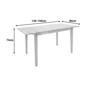 Разтегателна маса Country каучуково дърво в естествен нюанс 120-150X80X74СМ