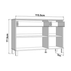 Chest of drawers 115 3K2F3V white color 116X35X78CM