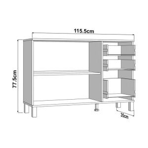 Chest of drawers 115 3K3F2V white color 116X35X78CM