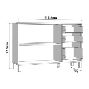Chest of drawers 115 3K3F2V artisan oak color 116X35X78CM