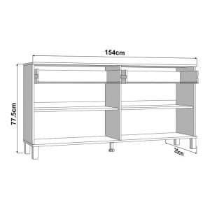 Chest of drawers 154 4K2F4V white color 154X35X78CM
