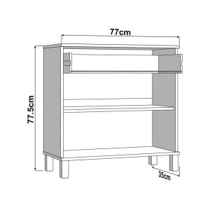 Chest of drawers 77 2K1F2V oak color Artisan 77X35X78CM