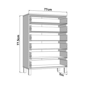 Chest of drawers Almond 77 6F white color 77X35X78CM