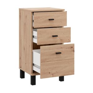 Chest of drawers, almond 38 3F, Artisan Oak color, 39X35X78CM