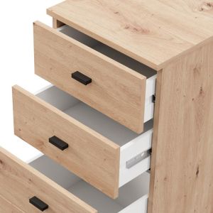 Chest of drawers, almond 38 3F, Artisan Oak color, 39X35X78CM
