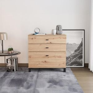Chest of drawers, almond 77 3F, artisan oak color 77X35X78CM