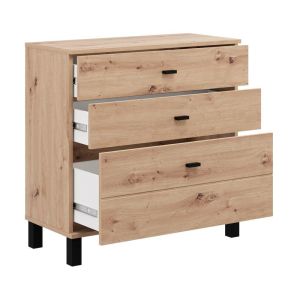 Chest of drawers, almond 77 3F, artisan oak color 77X35X78CM