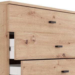 Chest of drawers, almond 77 6F, artisan oak color, 77X35X78CM
