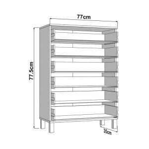 Chest of drawers, almond 77 6F, artisan oak color, 77X35X78CM