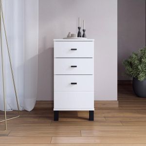Chest of drawers, almond, 3 tiers, white color, 39X35X78CM