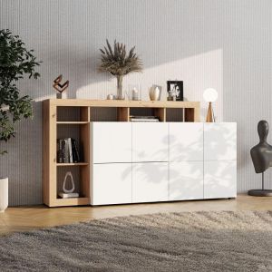 Argyll 192 4K2F2V Op white with Artisan oak color screen box 193X40X100CM