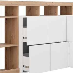 Argyll 192 4K2F2V Op white with Artisan oak color screen box 193X40X100CM