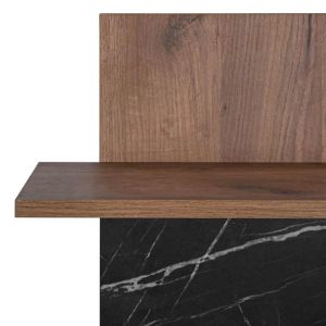 Wall shelf for 2 people Miami Tobacco with black marble color 80X26X100CM
