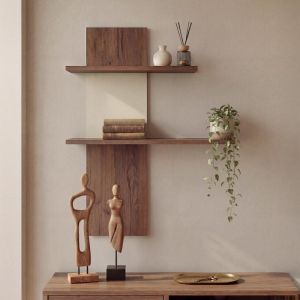 Wall shelf for 2 people Miami, cashmere color, 80X26X100 cm