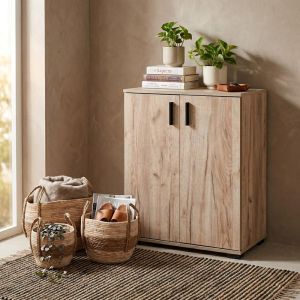 Shoe rack, gray oak color, 69X34X85CM