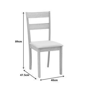 Dallan chair made of rubber wood, white, 40X47.5X89CM