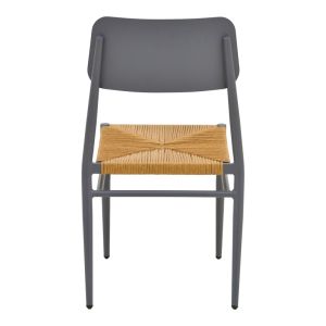 Giardino chair, stackable aluminum in anthracite -pe rattan in natural shade 45X56X82CM
