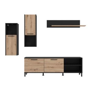 TV cabinet - composition Adria Artisan oak - black 260X40X180CM