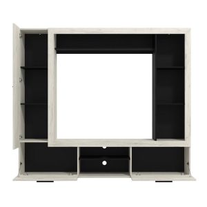 TV cabinet - composition Lorca white oak / black 195X35X171CM