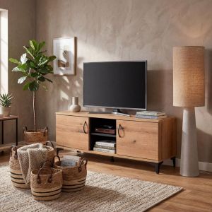 TV cabinet Alba Artisan oak - black 138X40X47CM