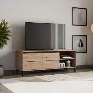 TV cabinet Marron Tv 138 3K2V Artisan-black 138X40X52CM