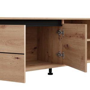 TV cabinet Marron Tv 138 3K2V Artisan-black 138X40X52CM