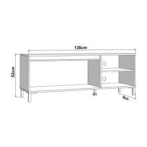 TV cabinet Marron Tv 138 3K2V Artisan-black 138X40X52CM