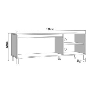 TV cabinet Marron Tv 138 3K2V cashmere-black matte 138X40X52CM