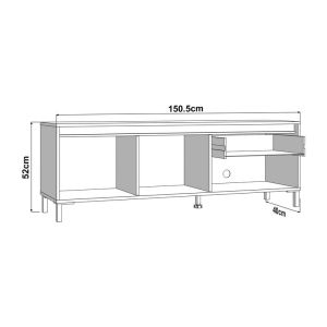 TV cabinet Marron Tv 150 3K1F2V cashmere-black matte 151X40X52CM