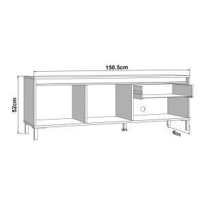 TV cabinet Marron Tv 183 3K1F2V Artisan-matte black 183X40X52CM