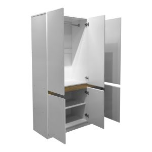 Three-wing wardrobe Merzia Sonoma-white 120X46.5X183CM