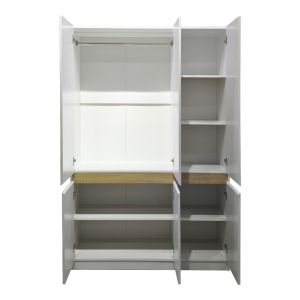 Three-wing wardrobe Merzia Sonoma-white 120X46.5X183CM