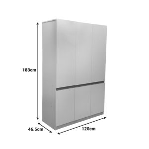Three-wing wardrobe Merzia Sonoma-white 120X46.5X183CM