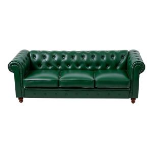 Three-seater sofa Chesterfield Pu cypress 203X84X67CM