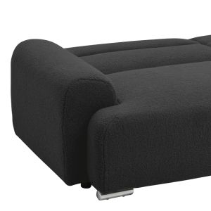 Three-seater sofa bed Harmonious anthracite, plush fabric, 223.5X92X81CM