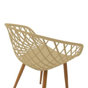 Фотьойл Ezra Cappuccino Pp-естествен цвят метални крака 62.5X56X82СМ