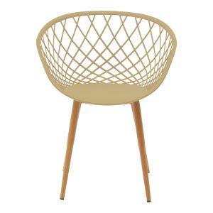 Фотьойл Ezra Cappuccino Pp-естествен цвят метални крака 62.5X56X82СМ
