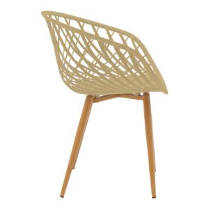 Фотьойл Ezra Cappuccino Pp-естествен цвят метални крака 62.5X56X82СМ