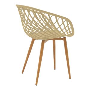Фотьойл Ezra Cappuccino Pp-естествен цвят метални крака 62.5X56X82СМ