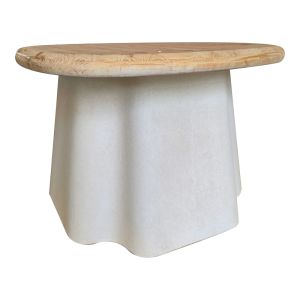 Холна маса Loberta от ела - Mdf в естествен екрю цвят, диаметър 60X43 см