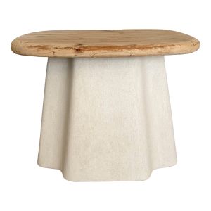 Холна маса Loberta от ела - Mdf в естествен екрю цвят, диаметър 60X43 см