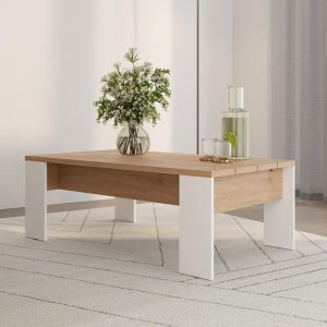 Холна маса Montese 120 бял-артисан дъб 120X67X43СМ