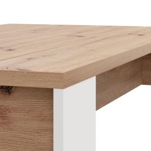 Холна маса Montese 120 бял-артисан дъб 120X67X43СМ