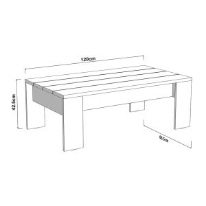Холна маса Montese 120 бял-артисан дъб 120X67X43СМ