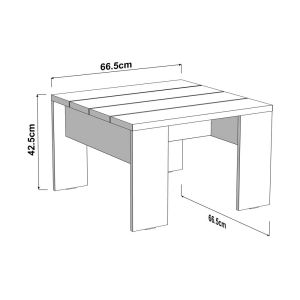 Холна маса Montese 67 бял-артисан дъб 67X67X43СМ